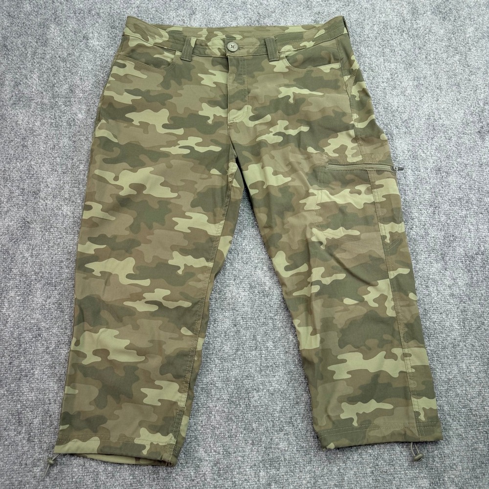 Eddie Bauer Pants Womens 10 (Fit 34x20) Camouflage Capri Cargo Outdoor Adventure